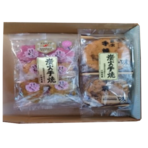 茨城　江面米菓　炭火手焼せんべい大丸・はなももミックスセット