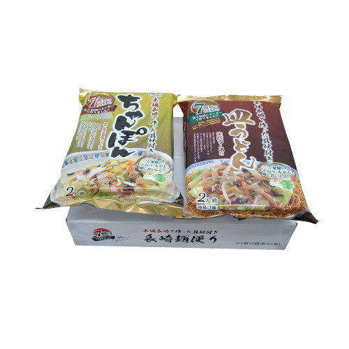 7種の具材本場長崎で作ったちゃんぽん・皿うどん4食セット