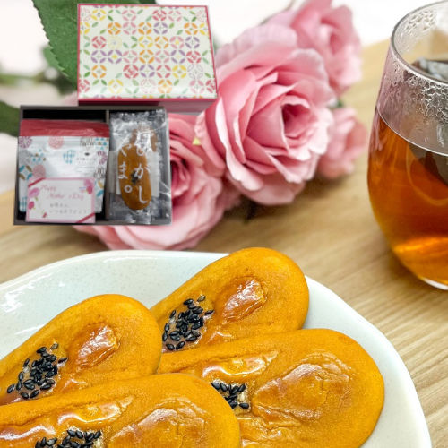 【電報】炭火棒ほうじ茶ティーバック＆いも焼菓子セット