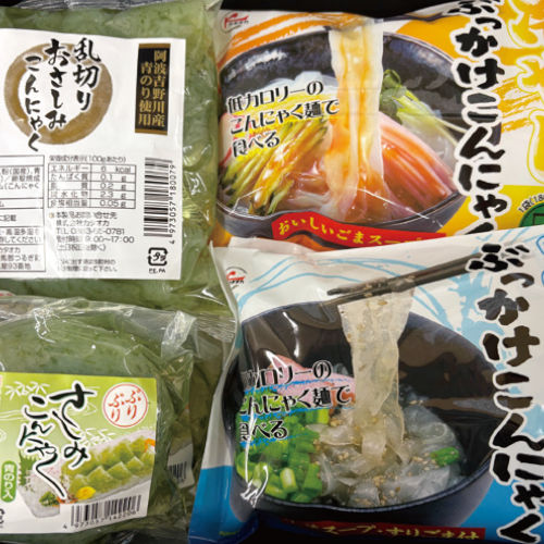 徳島県産青のりさしみこんにゃくとぶっかけこんにゃくの詰合せ