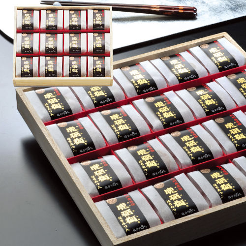 晩稲梅®はちみつ入り12粒和紙木箱