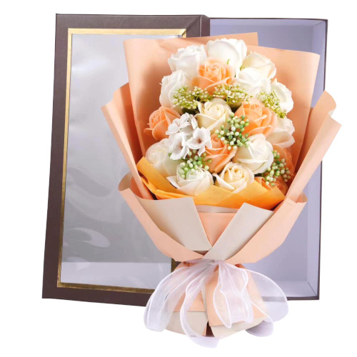 【メッセージ付き】ソープフラワー　オレンジ